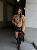 Fashion Lapel Pockets Long Sleeve Coats Women's Casual Single Breasted Solid Color Outerwear Autumn Female High Street Chic Tops