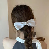 Women's Hair Clip Sweet Style French Double Bow Spring Clip Sweet Hair Stereo Clip Kawaii Hair Accessories Bow Clip Hair Band