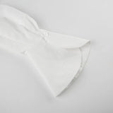 White Flare Sleeve Two Layer A-Line Dress