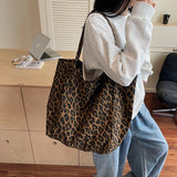 Pbong  Leopard Large Shoulder Shopper Bag for Women High Quality Lady Crossbody Tote Bags Korean Fashion Luxury Designer Female Handbag