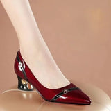 Women's High Heels Elegant Low Heels Pumps Lady Dress Shoes Pointed Toe Shallow Single Shoes Female Fashion High-heeled Shoes 41