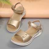 Pbong  Summer Fashion Women Sandals Flat Platform Leather Comfort Casual Shoes New Trend Lightweight Sandals Woman Sandalias De Mujer