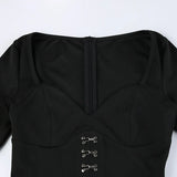 Gothic Square Neck Corset Maxi Dress