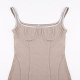 Skin Strap Stitched Skinny Corset Sexy Dress