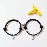 2Pcs Fashion Star Moon Magnetic Pendant Couple Bracelets for Women Handmade Rope Chain Bracelet Friendship Minimalist Jewelry