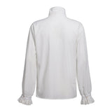 New European American Ruffle Fold Shirt for Men Halloween Role Playing Costume Medieval Victorian Steampunk Men's Camisa