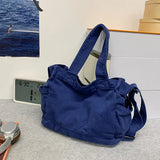 Pbong  Korean Canvas Women Shoulder Crossbody Bag Harajuku Female Student Messenger Fashion Cloth Handbag for Girl Bookbag Travel  black bag tote bag