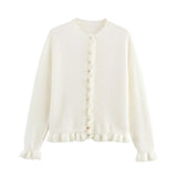 2025 New Women's European & American French Design Sweaters Female Elegant Simple Layered Decoration Versatile Knitted Cardigans