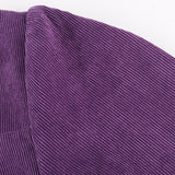 Purple Loose Corduroy Long-Sleeve Dress