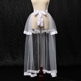 Pbong  Steampunk Tulle Tutu Skirt Women Medieval Gothic Cocktail Club Ruffles Punk Mermaid Overskirt