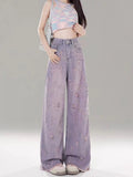 Pbong  Spring Summer New Jeans Hole Raw edge Design High Waist Casual Loose Wide Leg Pants Y2k Harajuku Vintage Women's Clothing