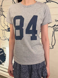 84 Print Gray Streetwear T-Shirt Woman Round Neck Short Sleeve Cotton Tee Shirts Summer American Vintage Casual Tshirt Y2k Tops