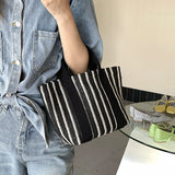 Fashion Woven Women Tote Bags New Small Cotton Cloth Ladies Hand Bag Fabric Female Handbags Japanese Lunch Bag Picnic Gift