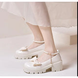 new Shoes Lolita Shoes Women Japanese Style Mary Jane Shoes Women Vintage Girls High Heel Platform College Student Big Size 43