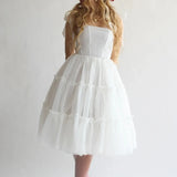 Pbong  Kawaii Girl Birthday Party Ball Gown Dress Women Vintage Tie Up Strap A-line Dress Cute Ruffles Multi-layers Goth Lolita Dress
