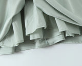 Pbong  Summer Elegant Chic Mini Dresses Green V-neck Backless Women Sleeveless Sexy Tiered Ladies Party Dress Vestidos New