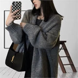 Oversized Open Front Knit Cardigan for Women Comfy Sweater Coat Female Open-front Duster Cardi Casual Chic Autumn Winter Outfit