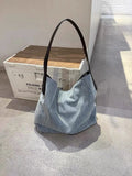 Pbong  Women'S Shoulder Tote Bags Bucket Handbag Trend Canvas Stripe Popular Eco Bag Shopping Designer Woman Large Capacity Armpit Bag