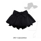 Pbong  High End Subcultural Slim Fashion Plested Mini Skirts American Summer Vintage Bow Design A-line Jupe Y2k Aesthetic Punk Skirt