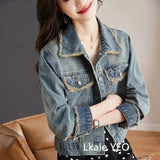 New Spring Summer 2025 Loose Versatile Elegant Women's Denim Coat Casual Temperament Korean Version Female Cowboy Outwear