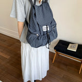Pbong  Women Soft Nylon High-capacity Backpacks Summer Grid Backpack Girls School Bag Lightweight Travel Back Pack