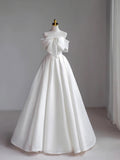 Slimming Lightweight Wedding Dress Simple Elegance Bridal Gown for Registering Marriage And Greeting Guests Korean Style