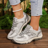 Women's Running Shoes Casual Versatile Sports Sneakers Retro Lace-Up Mesh Upper Comfortable Low Heel All-Season Shoes