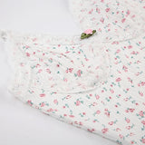 Sweet Small Flowers Printing Lace Trim Dress