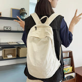 Large Capacity Waterproof Nylon Backpacks Solid Soft Light Leisure Or Travel Bags College style Cloth Packages Korea Casual Bag