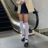 Vintage Plaid Double Layer Mesh Skirt High Waist Straight Mini Skirts Fairy Grunge Streetwear Korean Chic Y2K Skirts