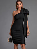 Bandage Dress New Women's Black Bodycon Dress Elegant Sexy Evening Club Party Dress High Quality Summer Fashion