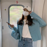 Sweater Cardigan Women Single Breasted Long Sleeve Elegant Vintage Jumper Solid Wool Knitted Autumn Winter Outwear X452