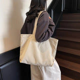 Japanese Canvas Women Shoulder Shopper Bag Female Student Book Tote Bags Large Blank Fashion Cotton Cloth Woman Handbags