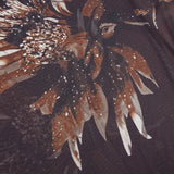 Vintage Asymmetrical Flowers Printing Mesh Dress