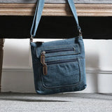 Pbong  Hot Denim Shoulder Bag Men Women Solid Color Messenger bag Casual Fashion Crossbody bags Retro Male Zipper Diagonal Straddle sac