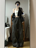 Vintage Cargo Track Pants Women Casual Oversized Y2k Sweatpants Trousers Harajuku Baggy Wide Parachute Jogger Streetwear