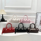 Retro Small Rivets PU Shoulder Bag for Women Trend  Y2K Luxury Handbags and Purses Females Crossbody Bags