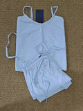 Navy Plaid Tank Shorts 2 Piece Sets Woman Lace Trim Buttons Lace-up Camis+Drawstring Sweatshorts Vintage Sweet Home Cotton Set