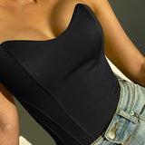 Pbong  Euramerican Classic Fashion Popoular Strapless Slim Crosets Shaper Y2k Aesthetic French Temperament Women Clothes Punk Camisole