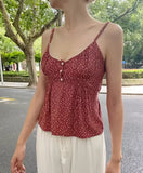 Casual Women Fashion Blue Front Buttons Plaid Printed Camis Summer Vintage Sleeveless Female Chic Tops