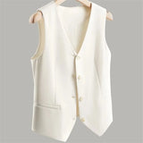 Women's Vest Coat 2025 Spring Autumn High-end Sleeveless Ladies Suit Vest Jacket Temperament Fashion Lady Blazer Horse Clip