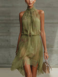 Pbong  Sexy Sleeveless Mini Dress Women Summer Fashion Slim Floral Print Off Shoulder Short Dresses Elegant