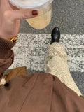 Vintage Floral Half Skirt Women Spring Edge of Fungus Cake Skirts A-line Elastic Waist Skirt Korean Style Y2k Faldas