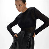 Fashion Solid Round Neck Thin Knitted Sweater Elegant Long Sleeve Bodycon Pullover 2024 New Autumn Lady Commuting Street Outwear
