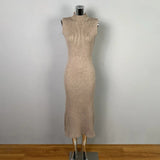 Pbong  Elegant Long Knitted Sleeveless High Collar Bodycon Dress Sexy Pure Color Korean Dongdaemun Style Comfortable Fit Dress