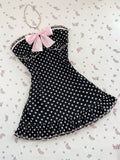 Pbong  Women's Casual Vacation Elegant Outfit Daily Versatile Fashion Outing Pink Bow Decor Mesh Polka Dot Print Tube Top Mini