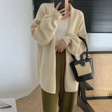 Oversized Open Front Knit Cardigan for Women Comfy Sweater Coat Female Open-front Duster Cardi Casual Chic Autumn Winter Outfit