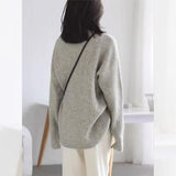 Oversized Turtleneck Sweater Soft Rib Knit Long Sleeve High Neck Pullovers Women Plain Jumper Autumn Winter 90s Normcore Outfit