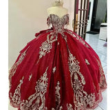 Pbong  Customized Glittering Burgundy Beaded Corset Ball Gowns Quinceanera Dress Vestidos De Xv Big Bow Women Pageant Dresses Sweet 16