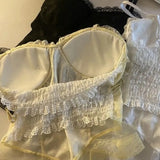 New Y2k Clothes Sexy Crop Tops Women Corset Lace Bandage T-shirt Camisole Woman Sling Tank Top Fashion Sleeveless Waistcoat Gift